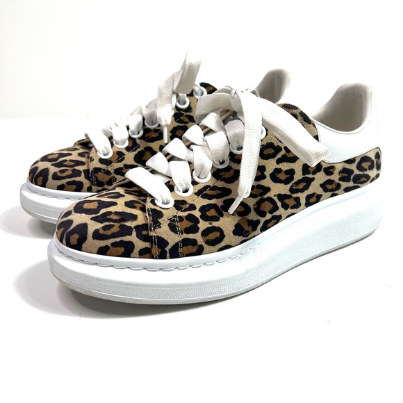 Alexander McQueen Leopard Suede Sneakers Size 38 - Picture 3 of 12